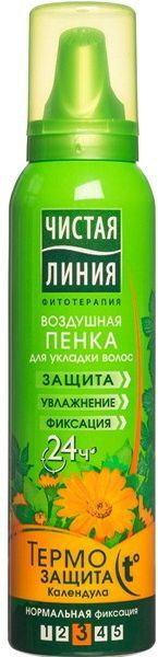 Чистая линия пенка д/укл.вол.термозащита 150мл