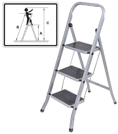 Стремянка Fit 4ст стальная н129см вес 6.25кг