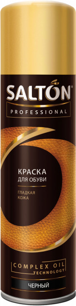 Краска-аэрозоль для обуви Salton для гладкой кожи 250мл черный Краска-аэрозоль для обуви Salton для гладкой кожи 250мл черный