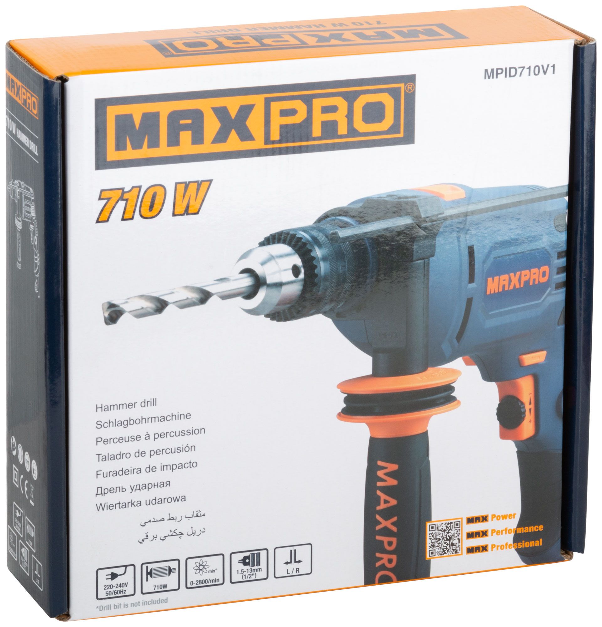 Дрель ударная max pro 710вт 13мм 1.7кг mpid710v2