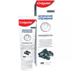 Зубная паста Colgate безопасное отбеливание, природный уголь, 75 мл