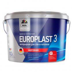 Краска водно-дисперсионная Düfa Premium EUROPLAST 3 для стен и потолков матовая база1 10 л