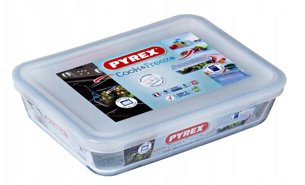 Форма для запекания Pyrex cook&freeze 2.6л 25x19см прямоугольный с крышкой 243p000