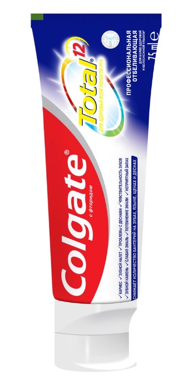 Зубная паста Colgate Total  12 Профессиональная отбеливающая 75мл