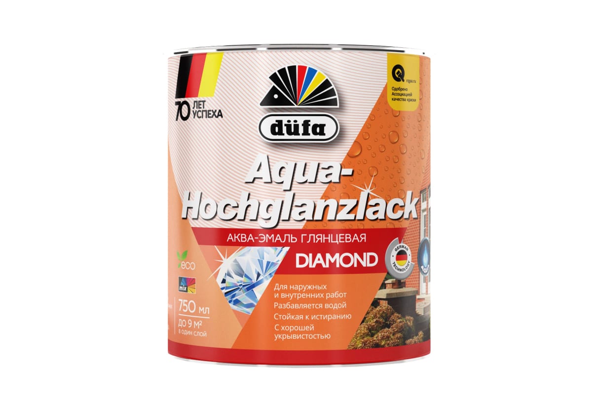 Эмаль AQUA-HOCHGLANZLACK Düfa 0.75 л белая глянцевая