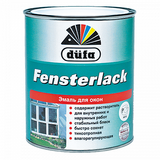 Эмаль для окон Düfa FENSTERLACK 0.75 л белая глянцевая Эмаль для окон Düfa FENSTERLACK 0.75 л белая глянцевая
