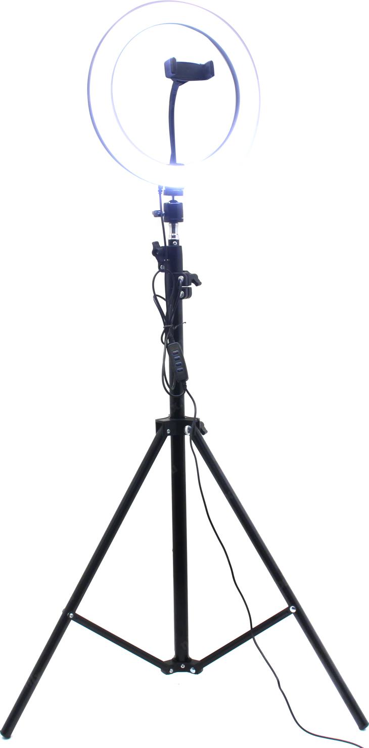 Светильник Camelion LED 10W кольцевой, подставка для смартфона, напольный на штативе KD-810F C02