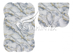 Набор ковриков Shahintex Silk Photoprint 04 Мрамор серый 50х78+50х39