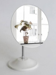 Зеркало на гибкой ножке круглое 15 см белое 1390039