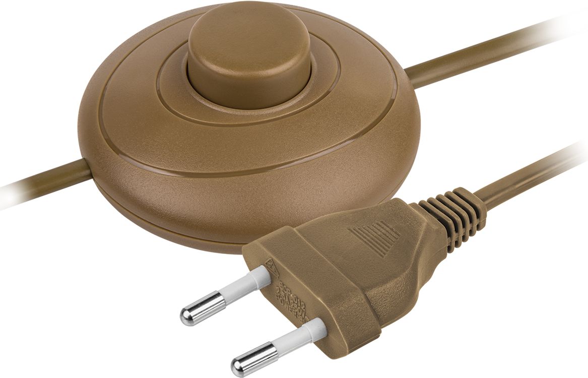 Шнур navigator с вилкой+ножн.выкл.1.7м 2х0.5 кор. 61718