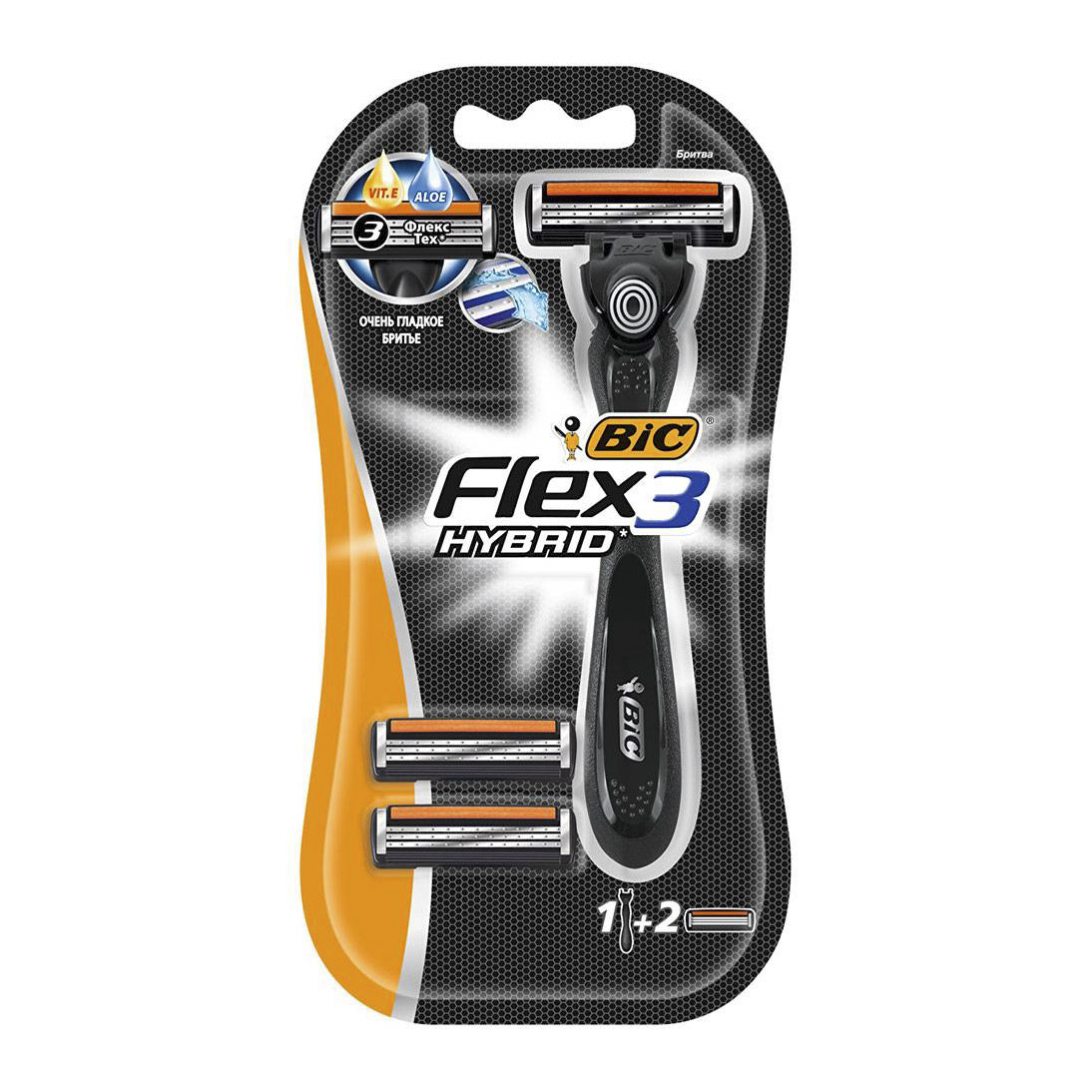 Станок + 2кассеты Bic flex 3 hybrid 